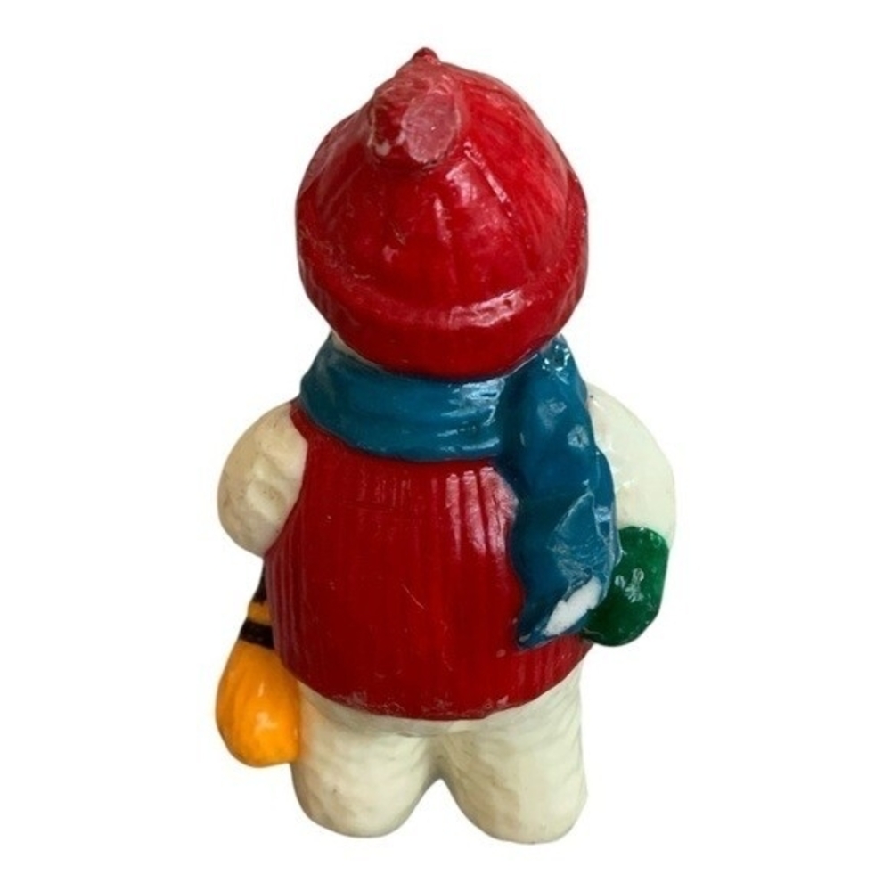 Vintage Christmas Snowman Decorative Wax Candle Multicolor Holiday Decor NWOT - Picture 6 of 7